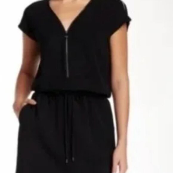 Vince Knee length Dress Black zipper front Size M - Picture 1 of 8